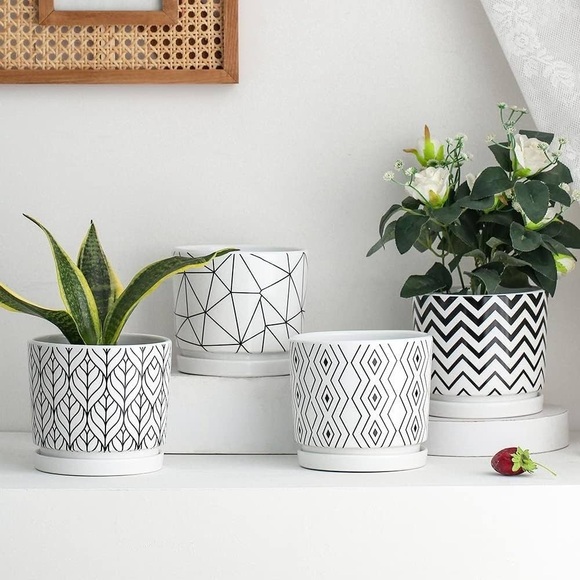 Ceramic Plant Saucer White, Planter Water Drip Trays for Indoor Plants - Picture 1 of 9